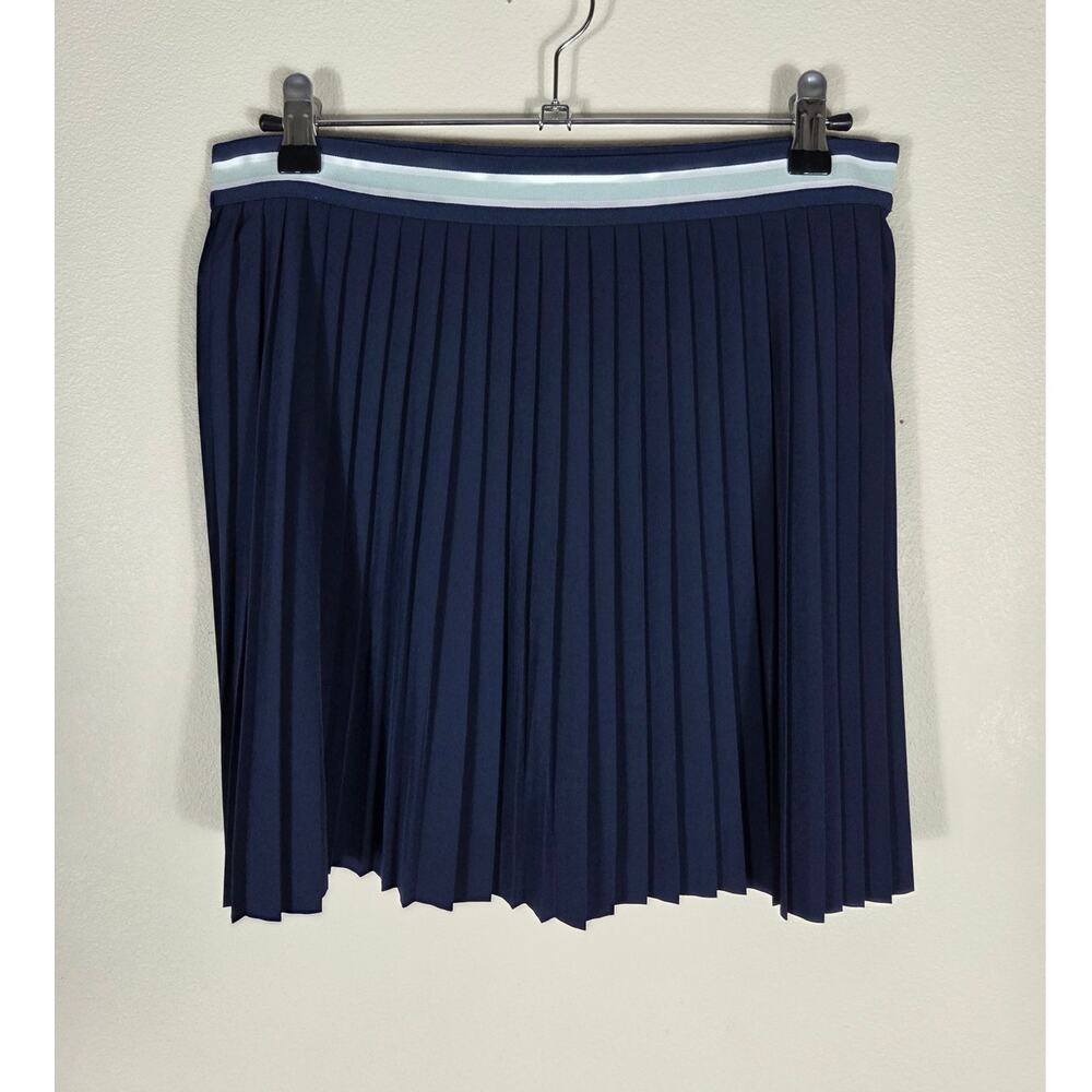 Lou & Grey Navy Blue Pleated Wanderweave Skort Size Med Golf Tennis Pickleball